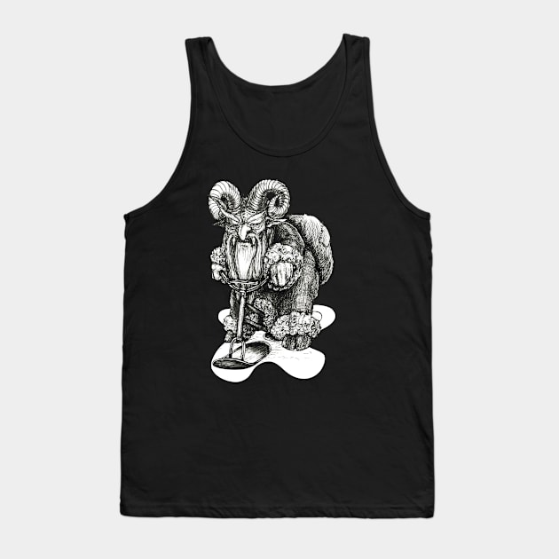 Krampus on a Snow Bike Tank Top by AmysBirdHouse